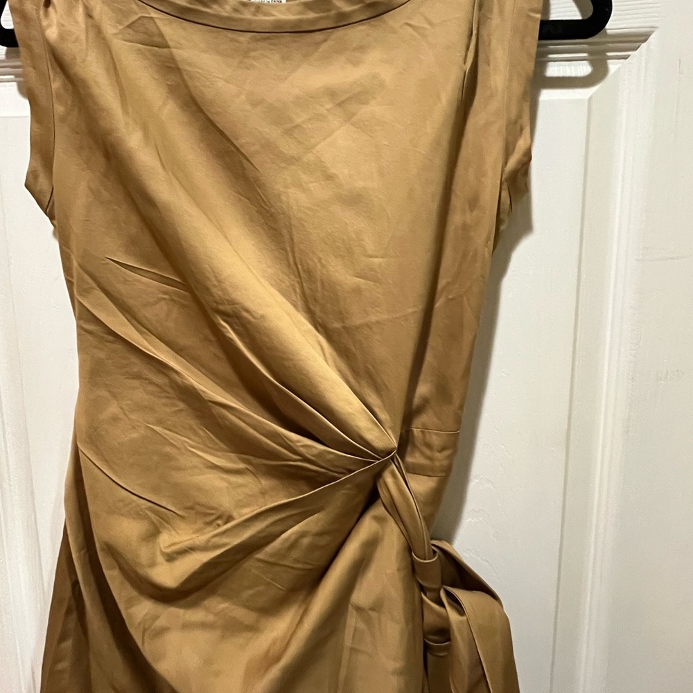 Diane von Furstenberg DVF Della Bronze Faux Wrap Dress. Size 0 - Picture 3 of 13